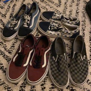 ALL 4!!! Old skool vans + slip ons